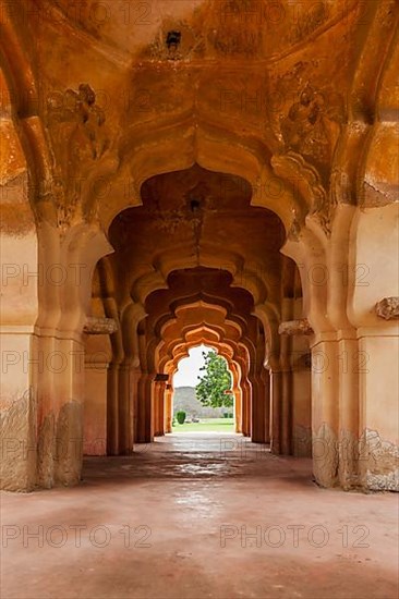 Lotus Mahal details. Royal Centre. Hampi