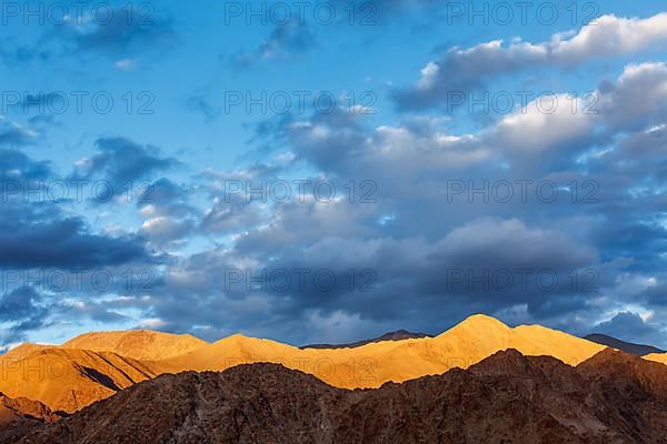 Himalayas mountains on sunset. Ladakh