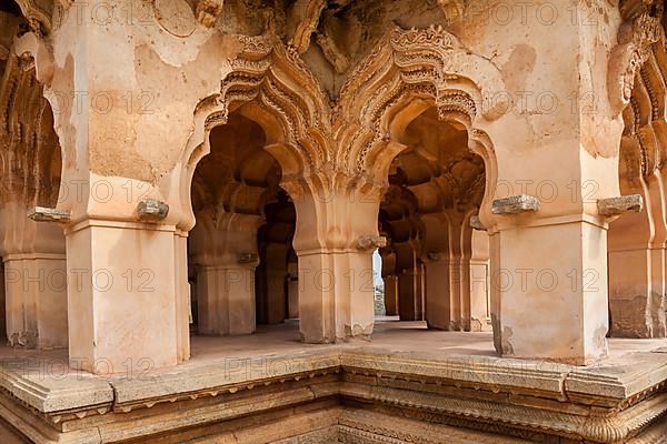 Lotus Mahal details. Royal Centre. Hampi