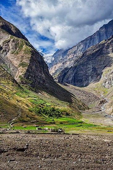 Himalayas mountains and Himalayan landscape in Lahaul valley