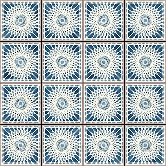 Vintage ceramic tiles vector pattern