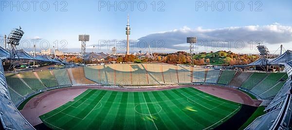 View over Olympic Stadium with football field