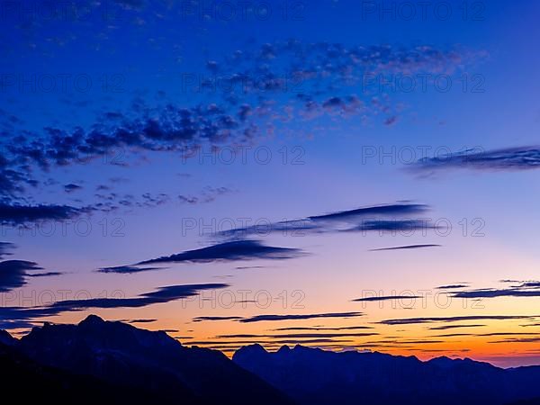 Silhouette of Hochkalter and Reiteralpe