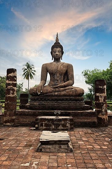 Buddha statue hand close up detail. Sukhothai