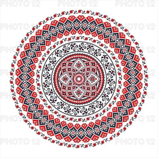 Traditional Romanian round decorative element