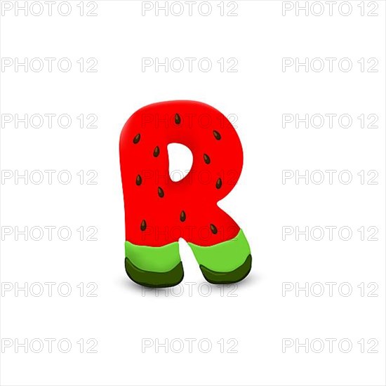 Watermelon letter R