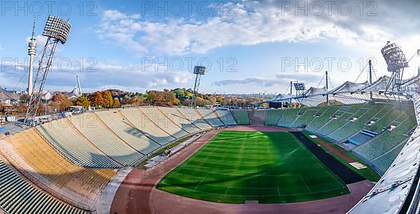 View over Olympic Stadium with football field