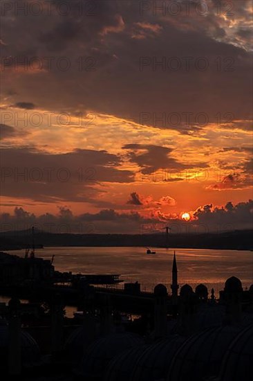 Bosphorus at sunrise from Suleymaniye Mosque