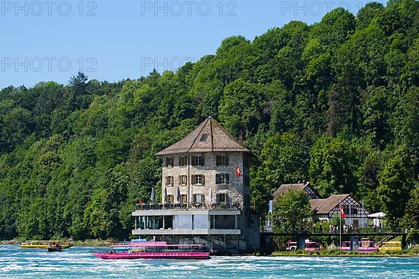 Boats for round trips and Schloessli Woerth am Rheinfall