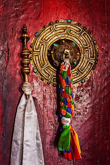 Door handle of gate door of gompa