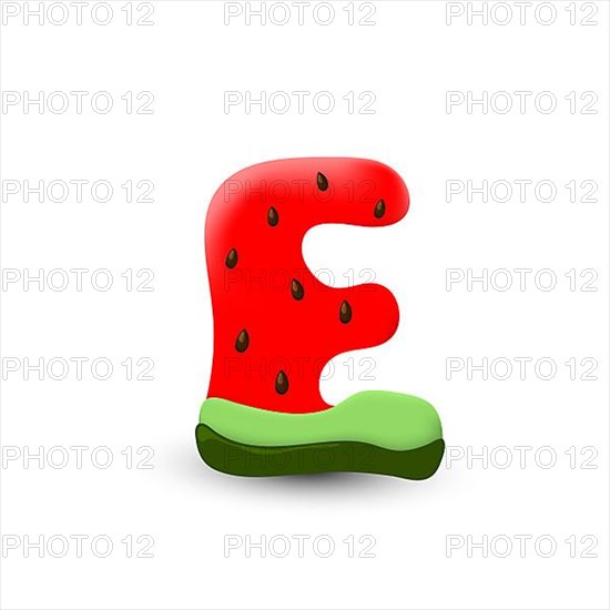 Watermelon letter E