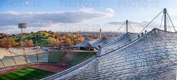 People on the Tent Roof of the Olympic Stadium