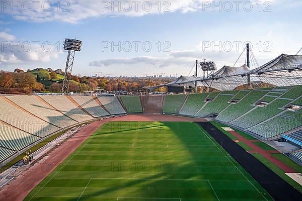 View over Olympic Stadium with football field