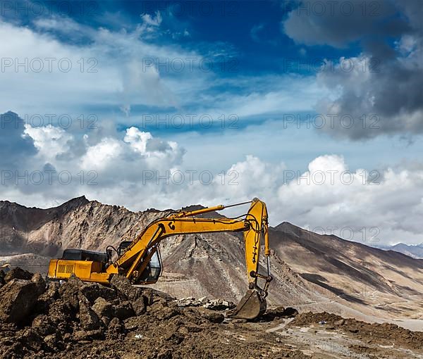 Road construction in mountains Himalayas. Ladakh