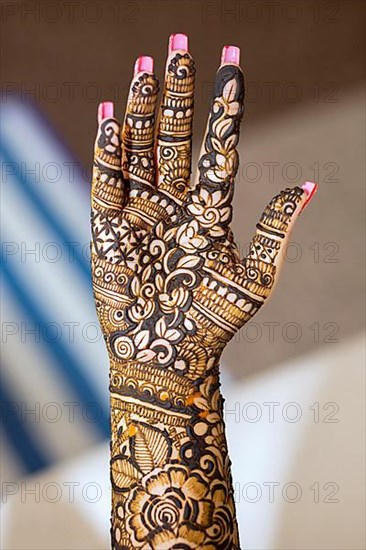 Henna design on Brides palm