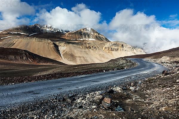 Manali-Leh road to Ladakh in Indian Himalayas near Baralacha-La pass. Himachal Pradesh