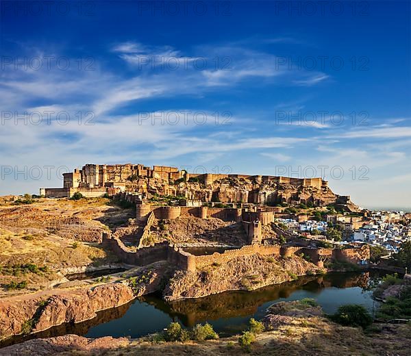 Mehrangarh Fort and Padamsar Talab and Ranisar Talab lakes