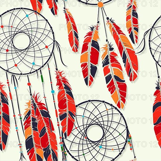 Decorative dreamcatcher fantasy pattern