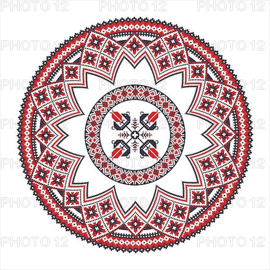 Traditional Romanian round decorative element