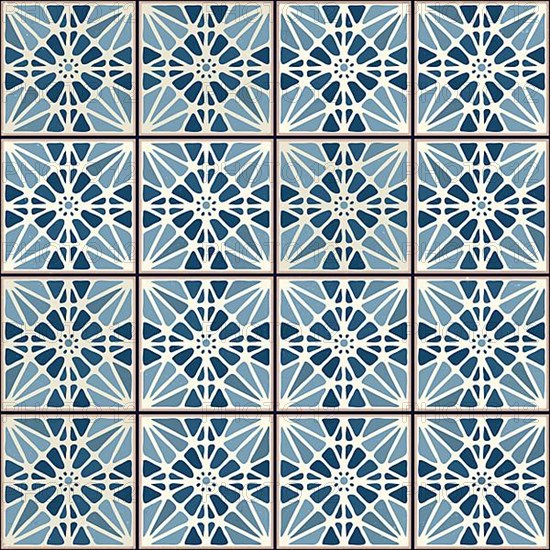 Vintage ceramic tiles vector pattern