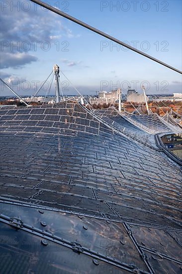 Supports and panels on the tent roof of the Olympic Stadium