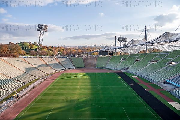 View over Olympic Stadium with football field