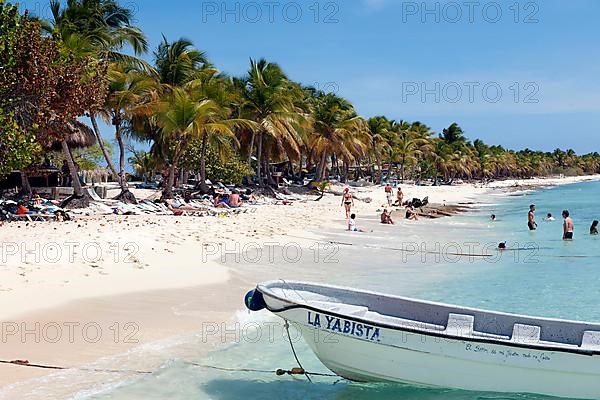 Holidaymakers on the beach