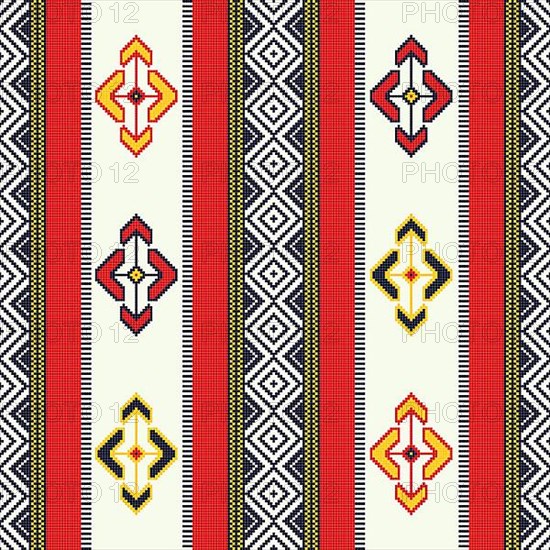 Traditional Berber embroidery seamless pattern