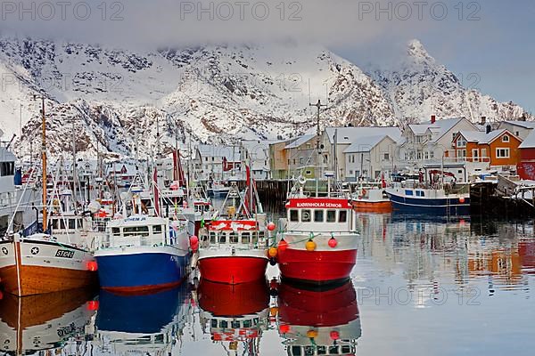 Fishing boats in Henningsvaer harbour