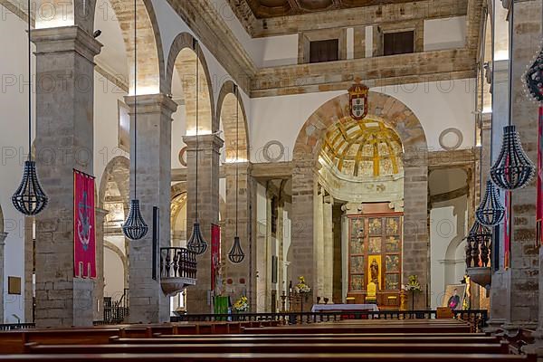 Cathedral Se Interior in Angra do Heroismo on Terceira Island Azores Portugal