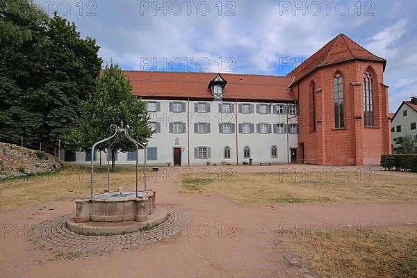 Franciscan Museum built 12th century and former monastery with fountain in Villingen