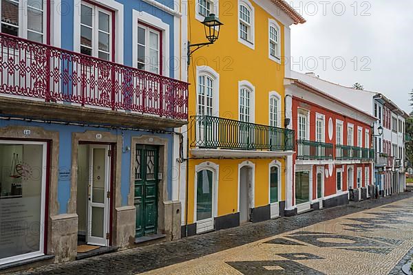 Street in Angra do Heroismo on Terceira Island Azores Portugal