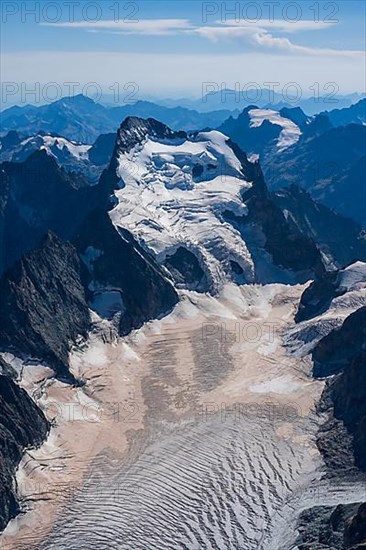 Aerial view of Glacier Blanc