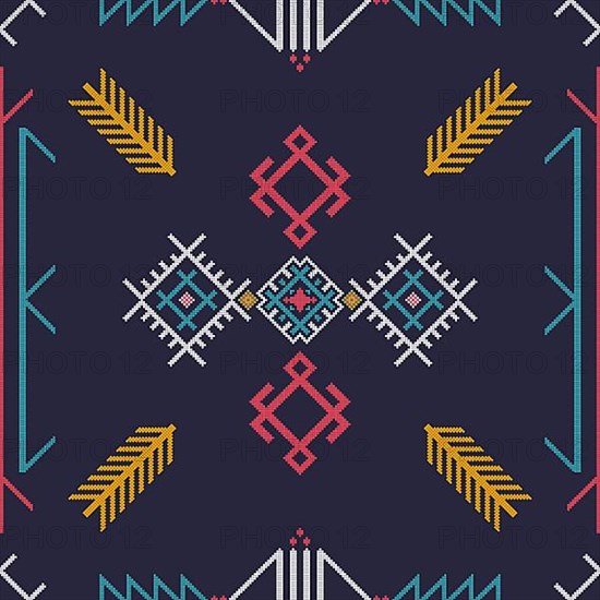 Traditional Berber embroidery seamless pattern