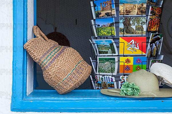 Window with postcards