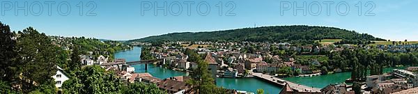 View of the town and the Rhine from the Munot town fortress