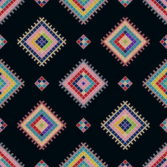 Traditional Berber embroidery seamless pattern