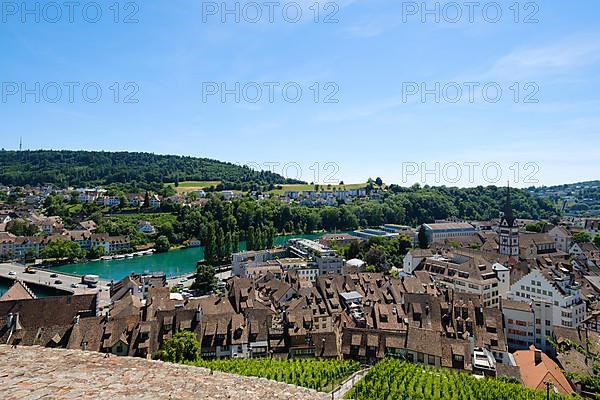 View of the town from the Munot fortress with All Saints' Minster