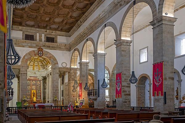 Cathedral Se Interior in Angra do Heroismo on Terceira Island Azores Portugal