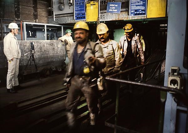 Dortmund. Shift change at a Dortmund colliery in 1988