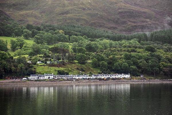 White houses of the village of Applecross along the Inner Sound