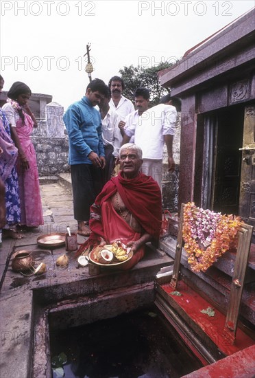 Worship offered to the divine mother Kaveri or Cauvery at this holy water pond in Talakaveri