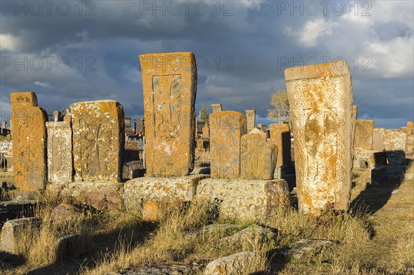 Medieval Khachkars carved memorial stele