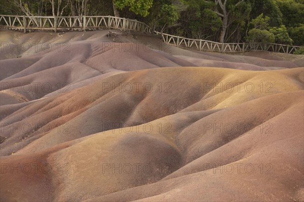 View of sand dunes comprising of different coloured sands