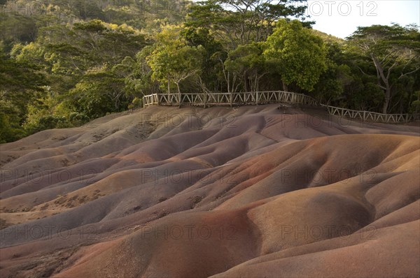 View of sand dunes comprising of different coloured sands