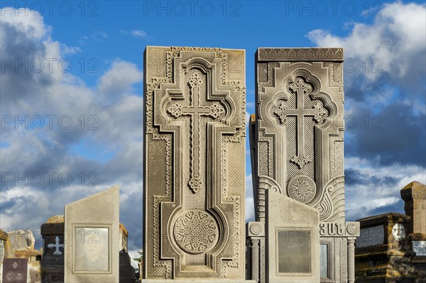 Medieval Khachkars carved memorial stele