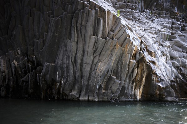 Lava rock in the river park Gole dell' Alcantara