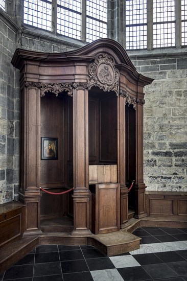 Old wooden confessional