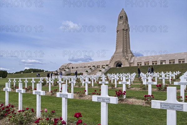 Douaumont Ossuary and Military Cemetery for French and German soldiers of the First World War who died in the Battle of Verdun