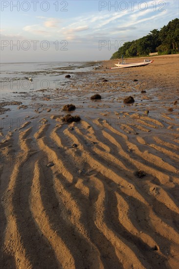 View of sandy beach with boat